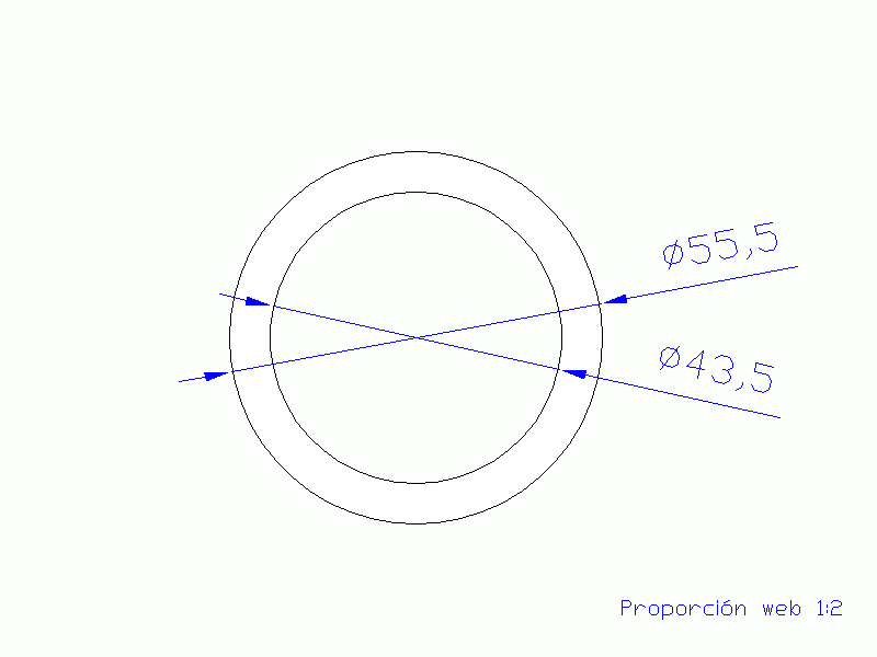 Perfil de Silicona TS4055,543,5 - formato tipo Tubo - forma de tubo