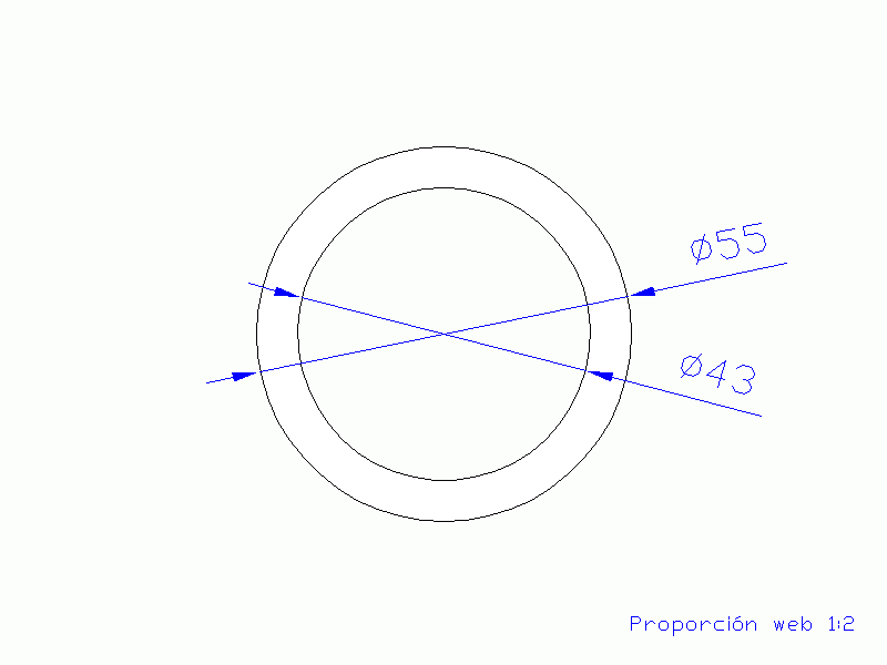 Perfil de Silicona TS405543 - formato tipo Tubo - forma de tubo