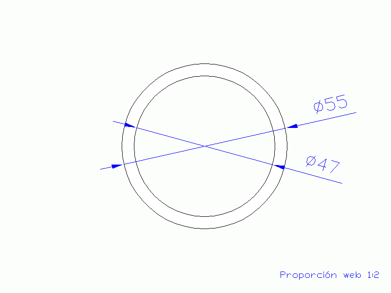 Perfil de Silicona TS405547 - formato tipo Tubo - forma de tubo