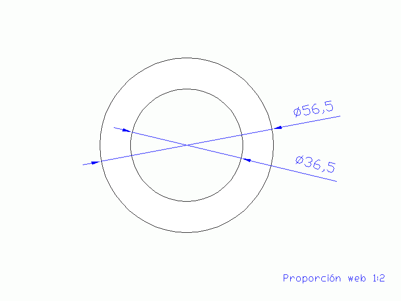 Perfil de Silicona TS4056,536,5 - formato tipo Tubo - forma de tubo