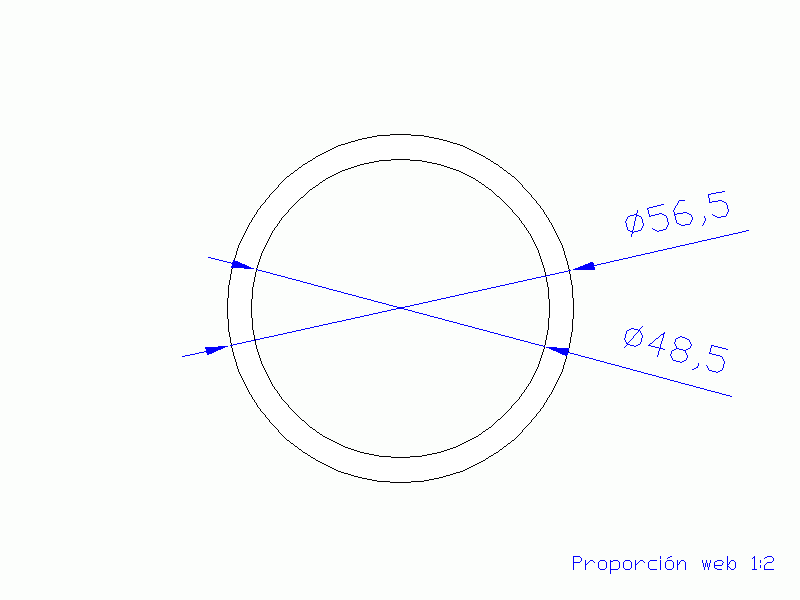 Perfil de Silicona TS4056,548,5 - formato tipo Tubo - forma de tubo