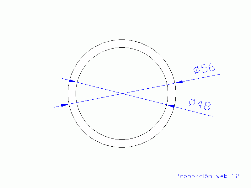 Perfil de Silicona TS405648 - formato tipo Tubo - forma de tubo