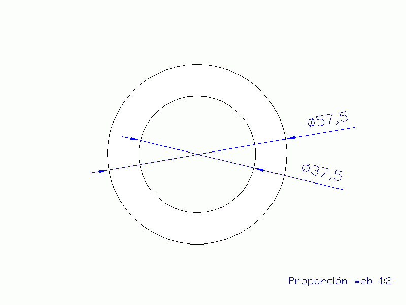 Perfil de Silicona TS4057,537,5 - formato tipo Tubo - forma de tubo