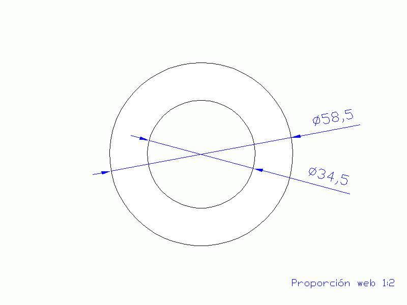 Perfil de Silicona TS4058,534,5 - formato tipo Tubo - forma de tubo