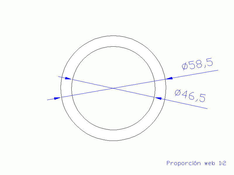 Perfil de Silicona TS4058,546,5 - formato tipo Tubo - forma de tubo