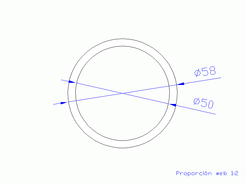 Perfil de Silicona TS405850 - formato tipo Tubo - forma de tubo