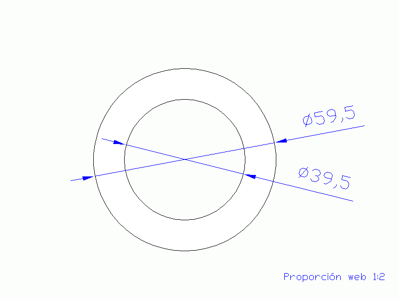 Perfil de Silicona TS4059,539,5 - formato tipo Tubo - forma de tubo