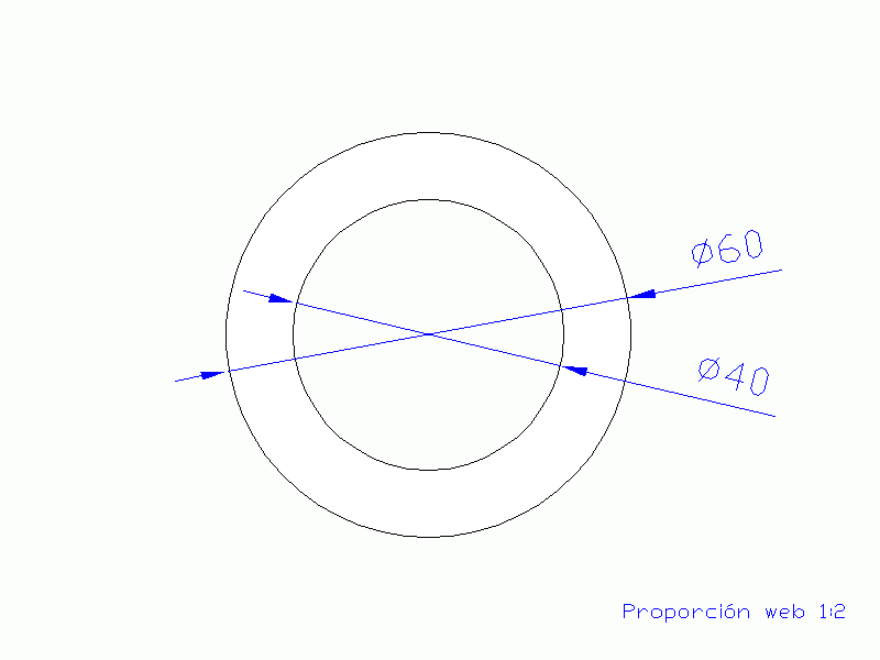 Perfil de Silicona TS406040 - formato tipo Tubo - forma de tubo