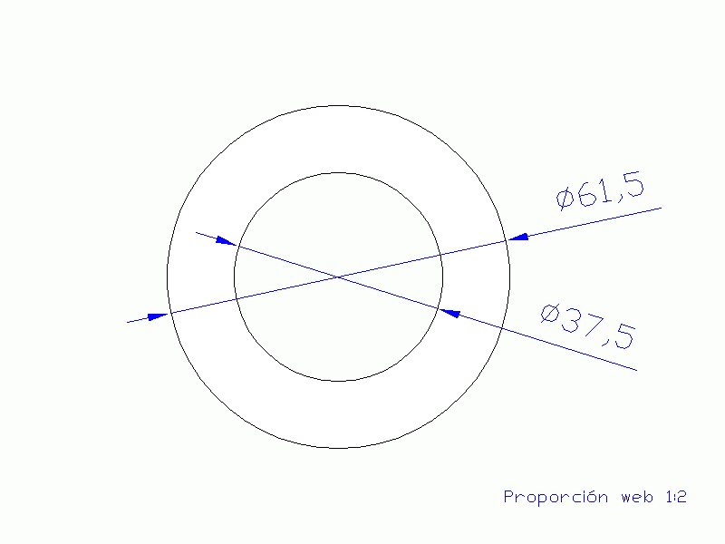 Perfil de Silicona TS4061,537,5 - formato tipo Tubo - forma de tubo