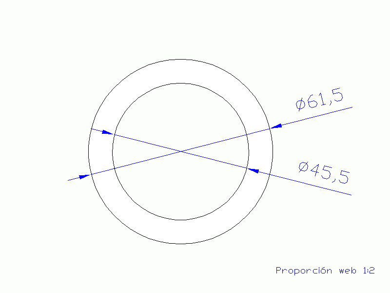 Perfil de Silicona TS4061,545,5 - formato tipo Tubo - forma de tubo