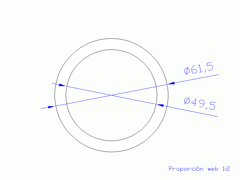 Perfil de Silicona TS4061,549,5 - formato tipo Tubo - forma de tubo