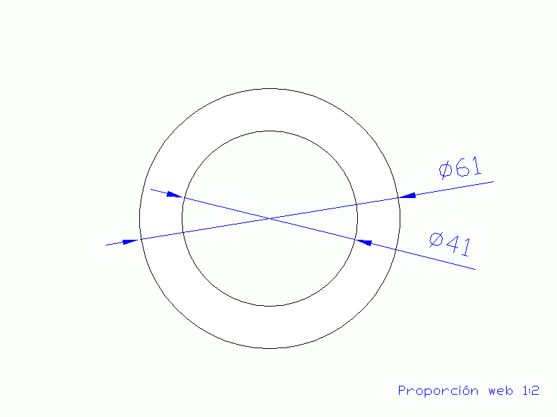 Perfil de Silicona TS406141 - formato tipo Tubo - forma de tubo