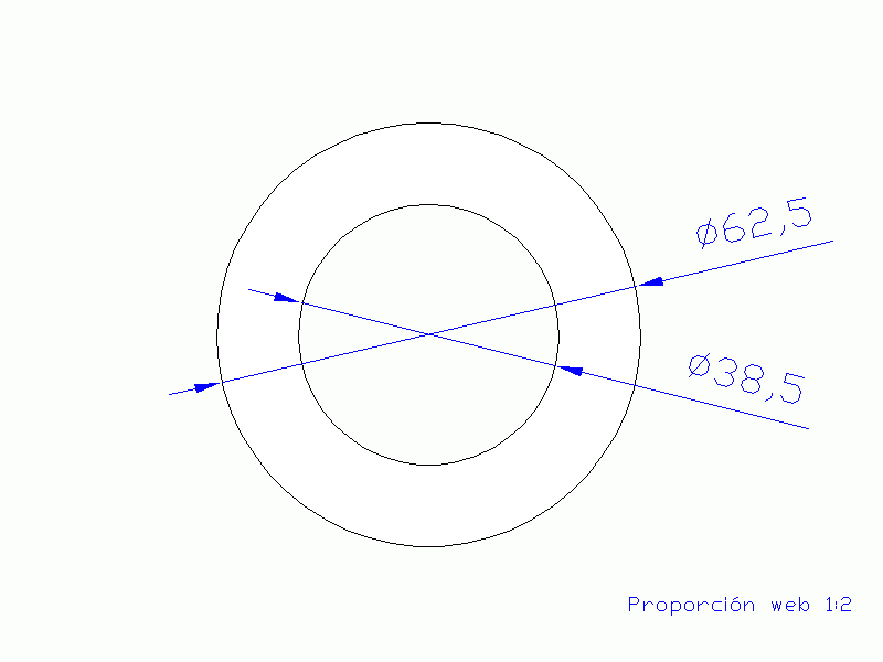 Perfil de Silicona TS4062,538,5 - formato tipo Tubo - forma de tubo