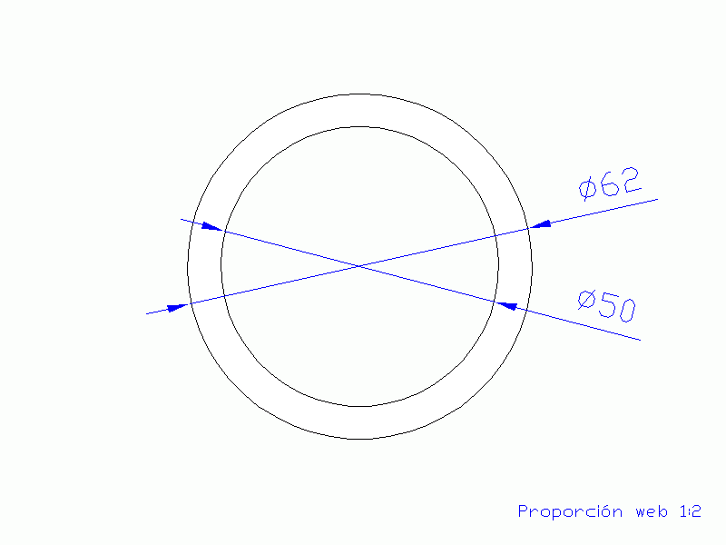 Perfil de Silicona TS406250 - formato tipo Tubo - forma de tubo