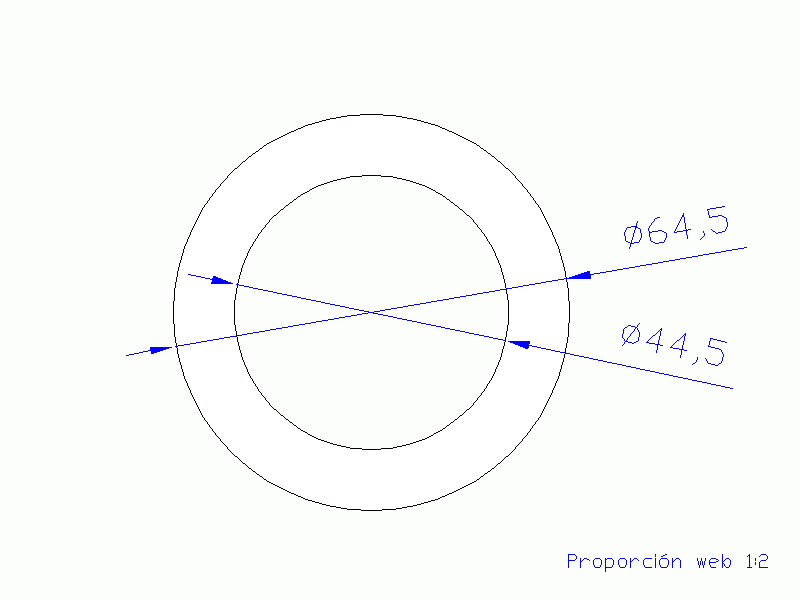 Perfil de Silicona TS4064,544,5 - formato tipo Tubo - forma de tubo