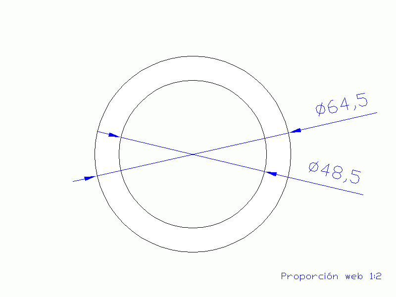 Perfil de Silicona TS4064,548,5 - formato tipo Tubo - forma de tubo