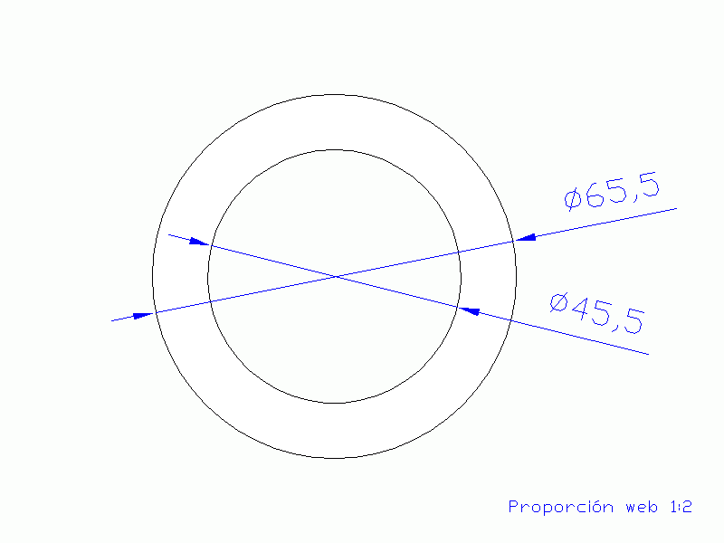 Perfil de Silicona TS4065,545,5 - formato tipo Tubo - forma de tubo