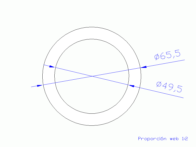 Perfil de Silicona TS4065,549,5 - formato tipo Tubo - forma de tubo