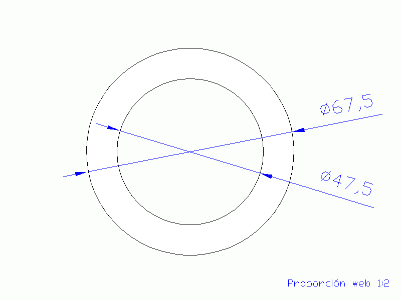 Perfil de Silicona TS4067,547,5 - formato tipo Tubo - forma de tubo