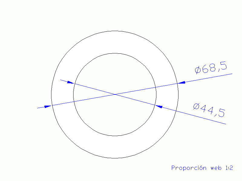 Perfil de Silicona TS4068,544,5 - formato tipo Tubo - forma de tubo