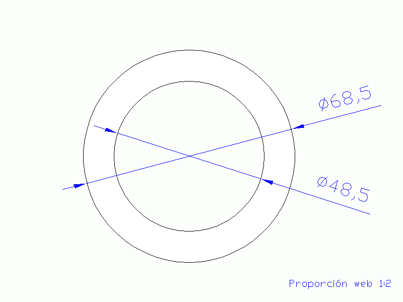 Perfil de Silicona TS4068,548,5 - formato tipo Tubo - forma de tubo