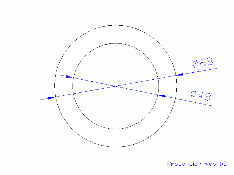 Perfil de Silicona TS406848 - formato tipo Tubo - forma de tubo