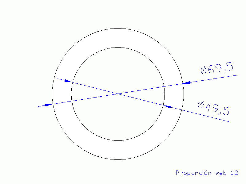 Perfil de Silicona TS4069,549,5 - formato tipo Tubo - forma de tubo