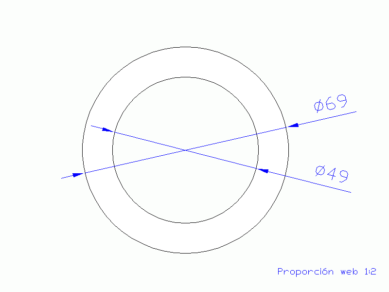 Perfil de Silicona TS406949 - formato tipo Tubo - forma de tubo