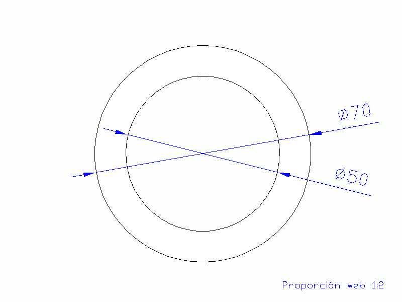 Perfil de Silicona TS407050 - formato tipo Tubo - forma de tubo