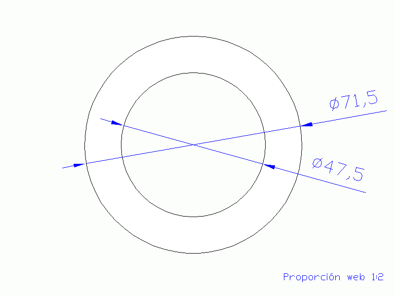 Perfil de Silicona TS4071,547,5 - formato tipo Tubo - forma de tubo