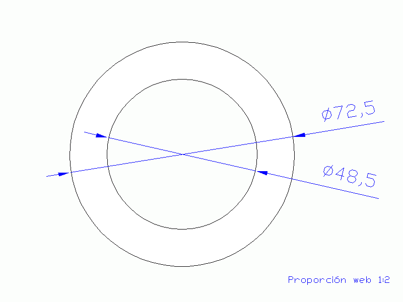 Perfil de Silicona TS4072,548,5 - formato tipo Tubo - forma de tubo