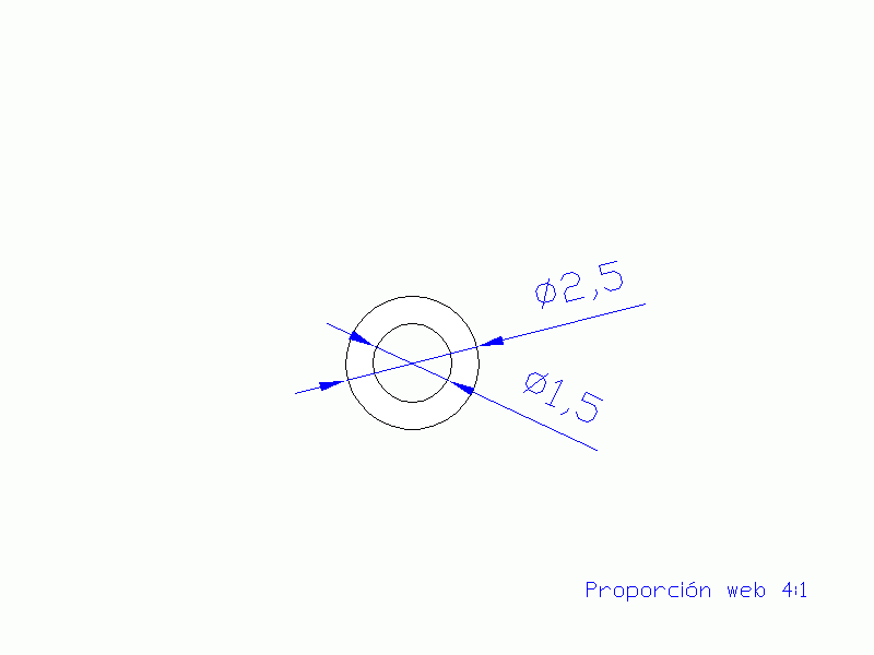 Perfil de Silicona TS5002,501,5 - formato tipo Tubo - forma de tubo