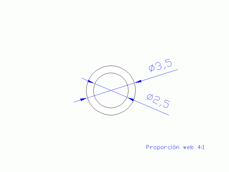 Perfil de Silicona TS5003,502,5 - formato tipo Tubo - forma de tubo