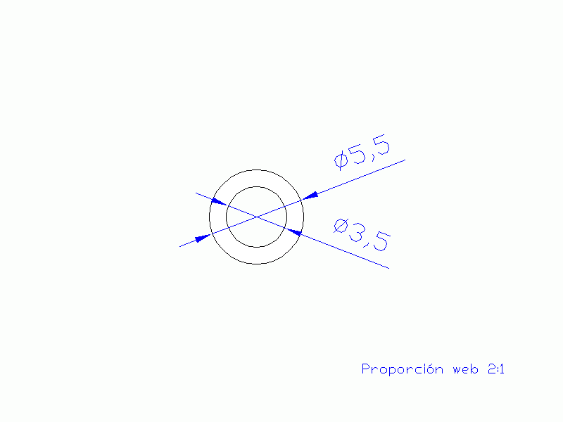 Perfil de Silicona TS5005,503,5 - formato tipo Tubo - forma de tubo