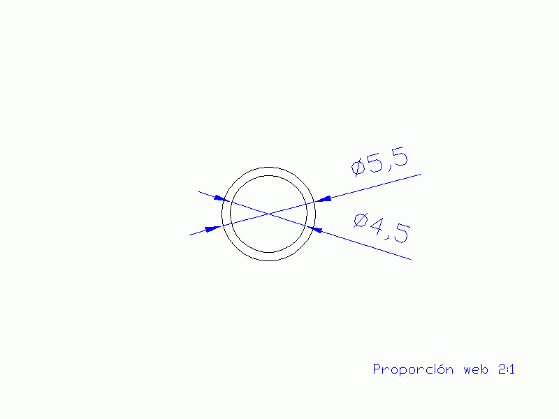 Perfil de Silicona TS5005,504,5 - formato tipo Tubo - forma de tubo