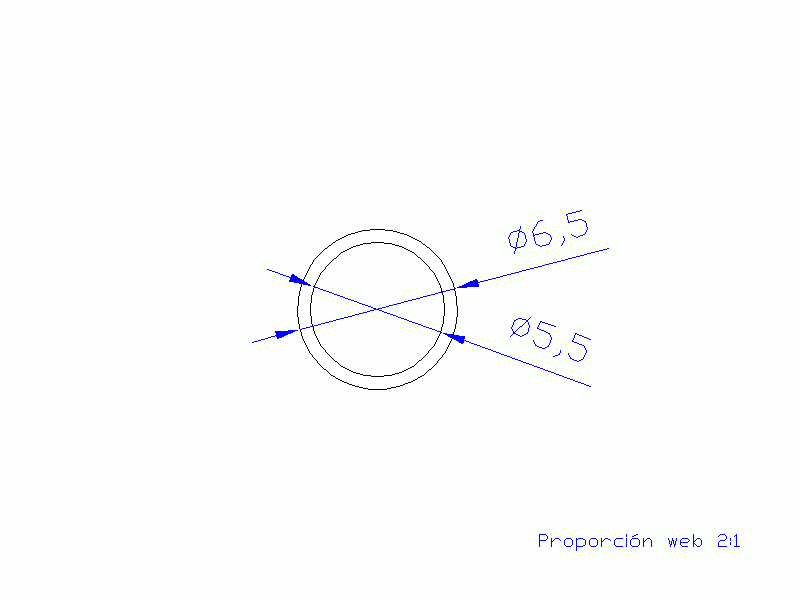 Perfil de Silicona TS5006,505,5 - formato tipo Tubo - forma de tubo