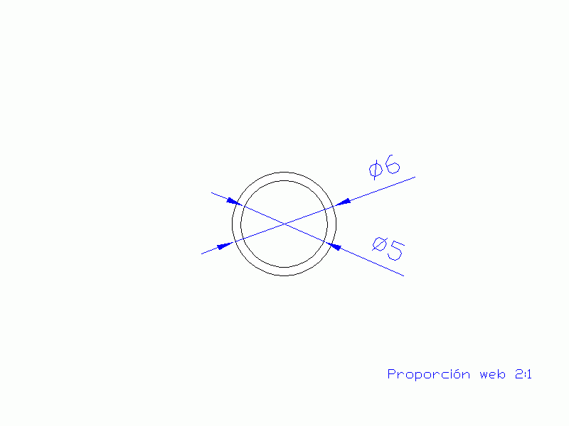 Perfil de Silicona TS500605 - formato tipo Tubo - forma de tubo