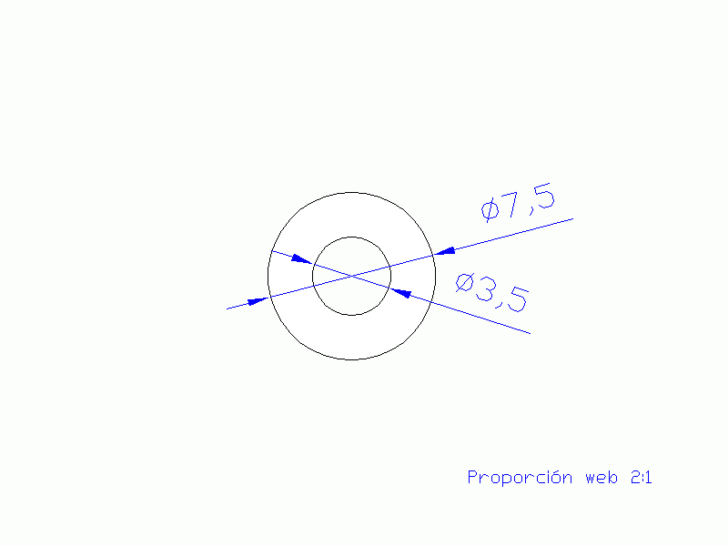 Perfil de Silicona TS5007,503,5 - formato tipo Tubo - forma de tubo