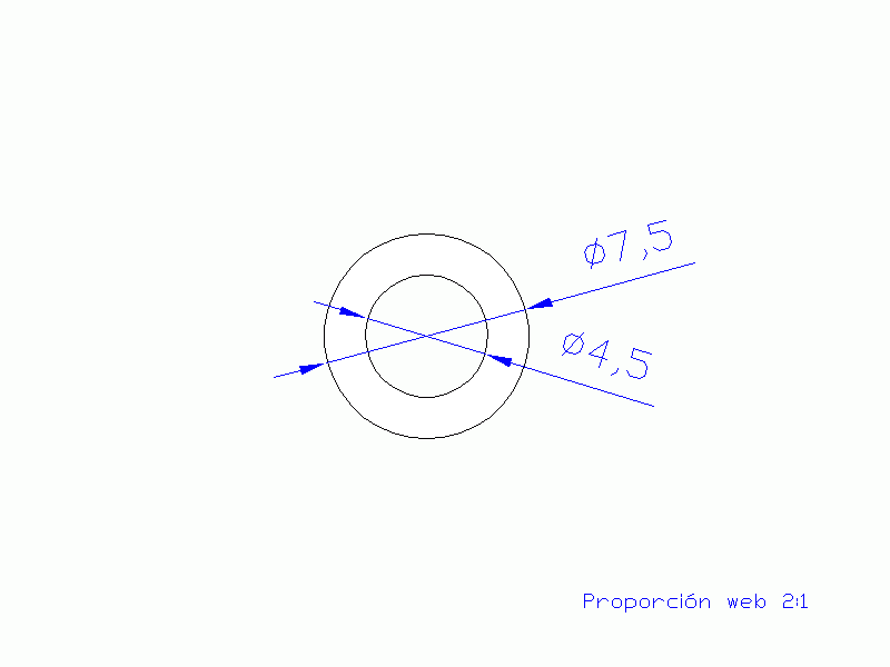 Perfil de Silicona TS5007,504,5 - formato tipo Tubo - forma de tubo