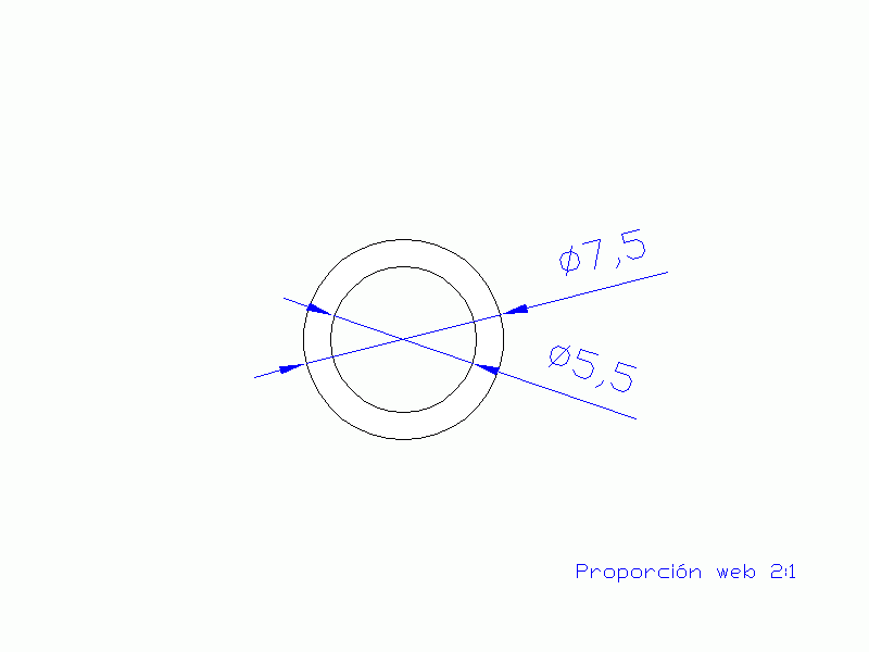 Perfil de Silicona TS5007,505,5 - formato tipo Tubo - forma de tubo