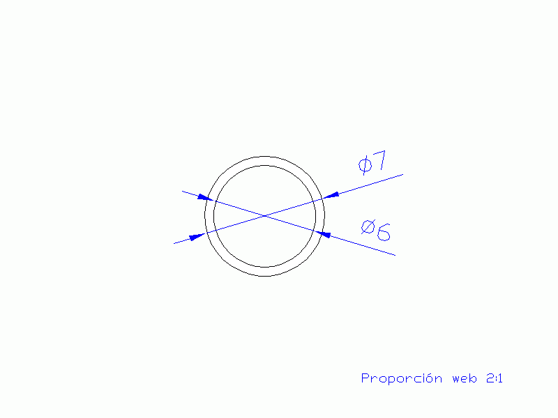 Perfil de Silicona TS500706 - formato tipo Tubo - forma de tubo