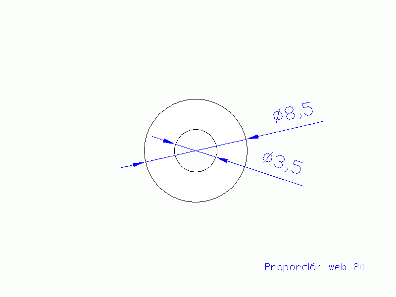 Perfil de Silicona TS5008,503,5 - formato tipo Tubo - forma de tubo