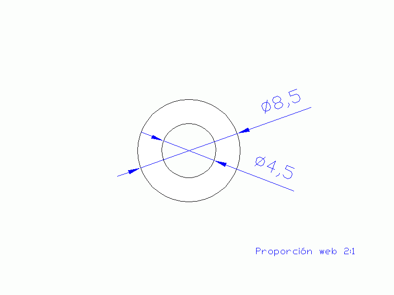 Perfil de Silicona TS5008,504,5 - formato tipo Tubo - forma de tubo