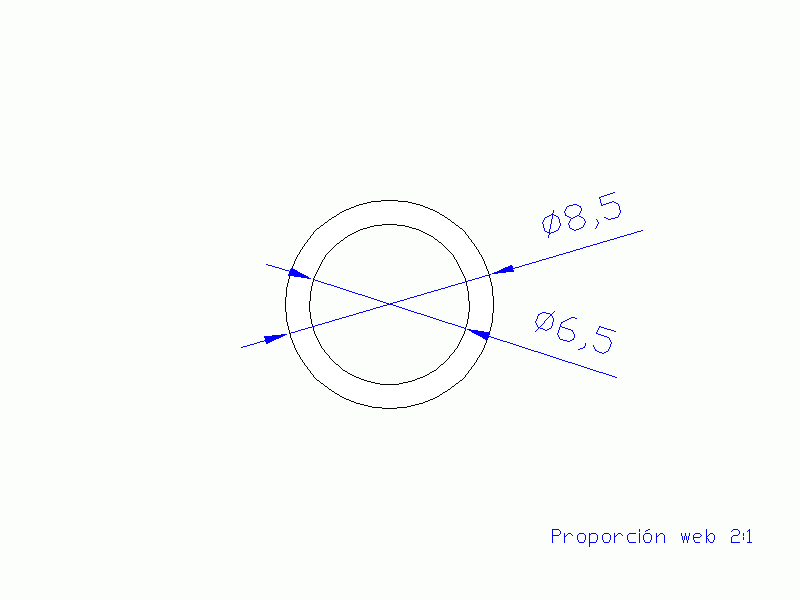 Perfil de Silicona TS5008,506,5 - formato tipo Tubo - forma de tubo