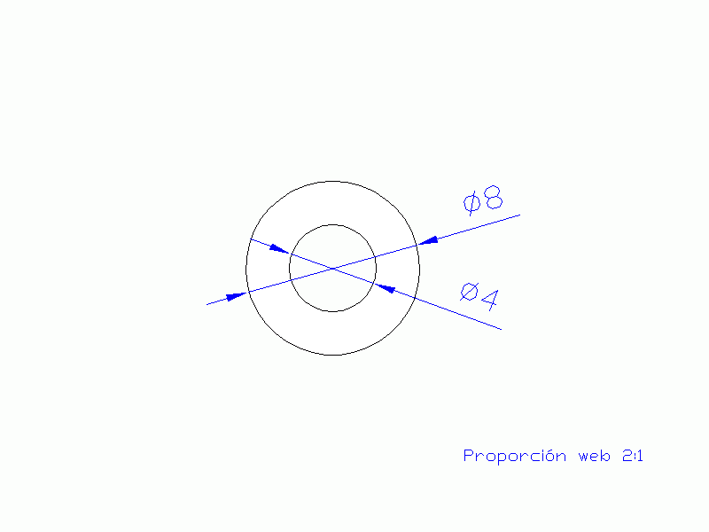 Perfil de Silicona TS500804 - formato tipo Tubo - forma de tubo