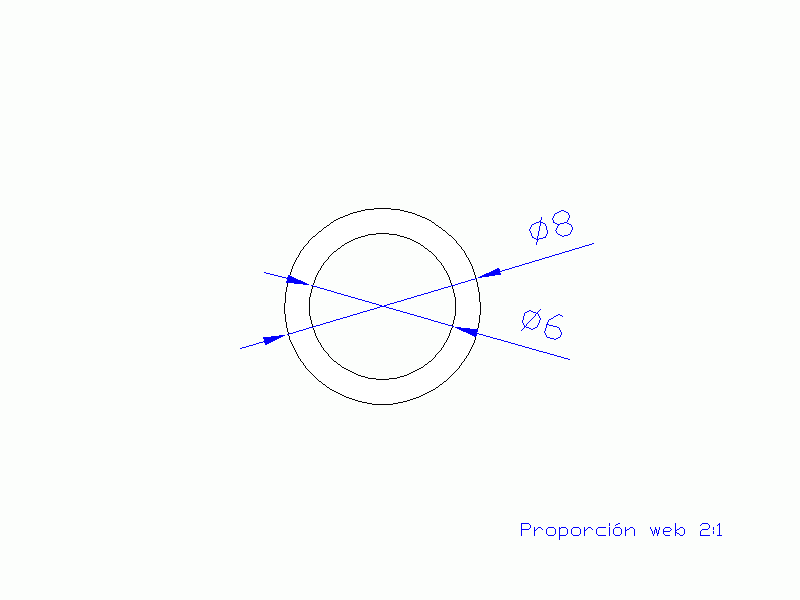 Perfil de Silicona TS500806 - formato tipo Tubo - forma de tubo