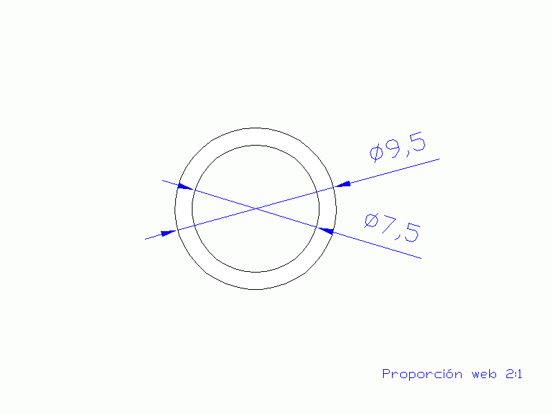 Perfil de Silicona TS5009,507,5 - formato tipo Tubo - forma de tubo