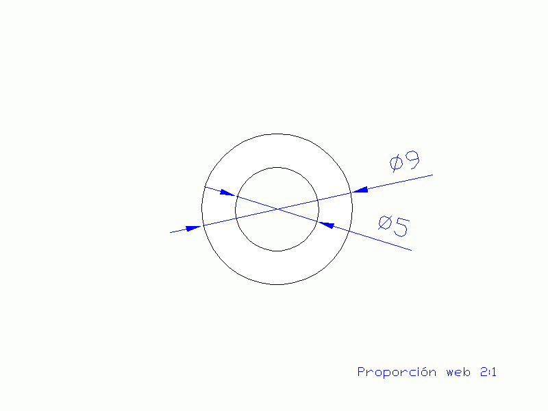 Perfil de Silicona TS500905 - formato tipo Tubo - forma de tubo