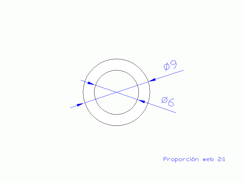 Perfil de Silicona TS500906 - formato tipo Tubo - forma de tubo