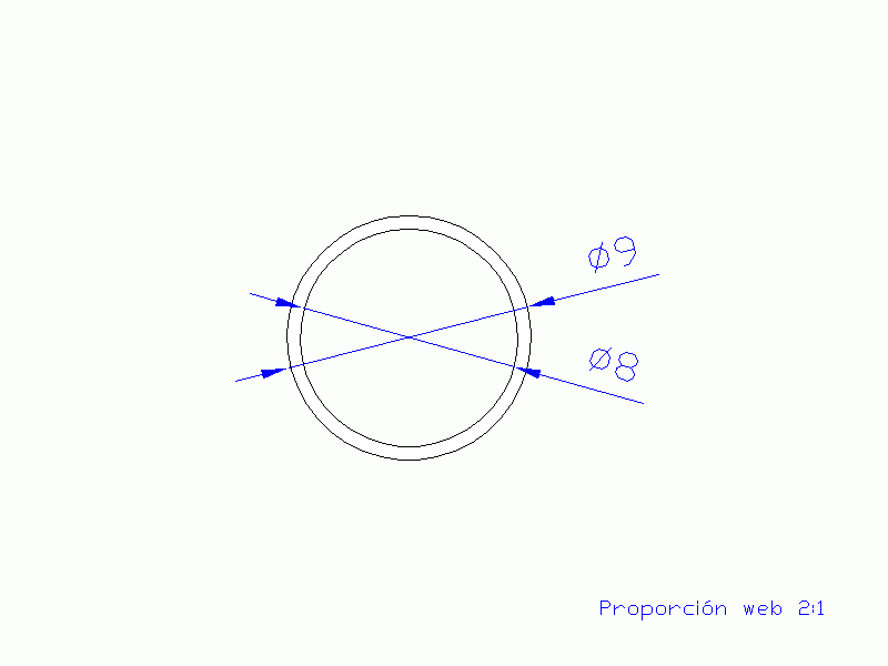 Perfil de Silicona TS500908 - formato tipo Tubo - forma de tubo